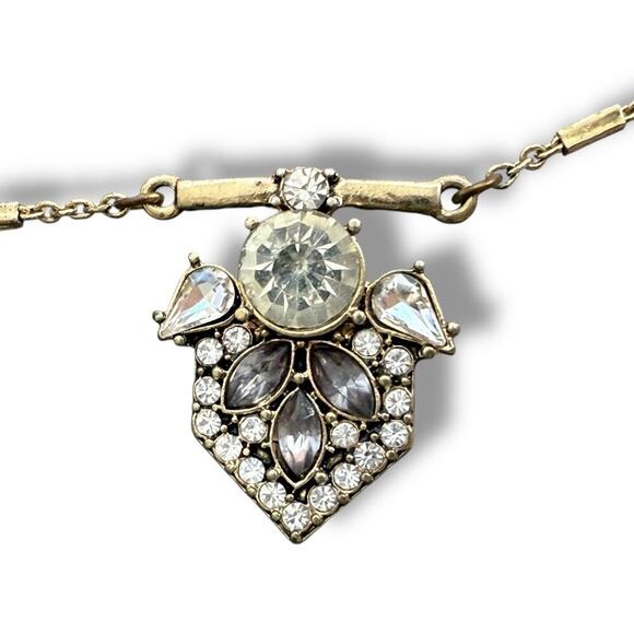 Vintage Ann Taylor Crystal Statement Necklace 30inch - Picture 3 of 8